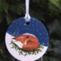 Hand Painted Sleeping Fox Christmas Tree Decoration, thumbnail 2 of 3