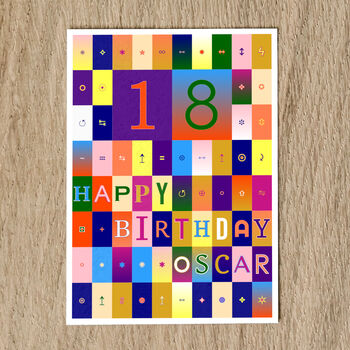 Personalised 18th Birthday Card Age And Name, 4 of 10