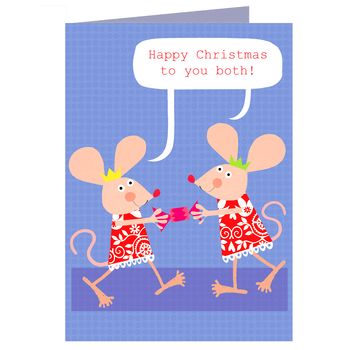 Personalised Christmas Two Mice Card, 3 of 5