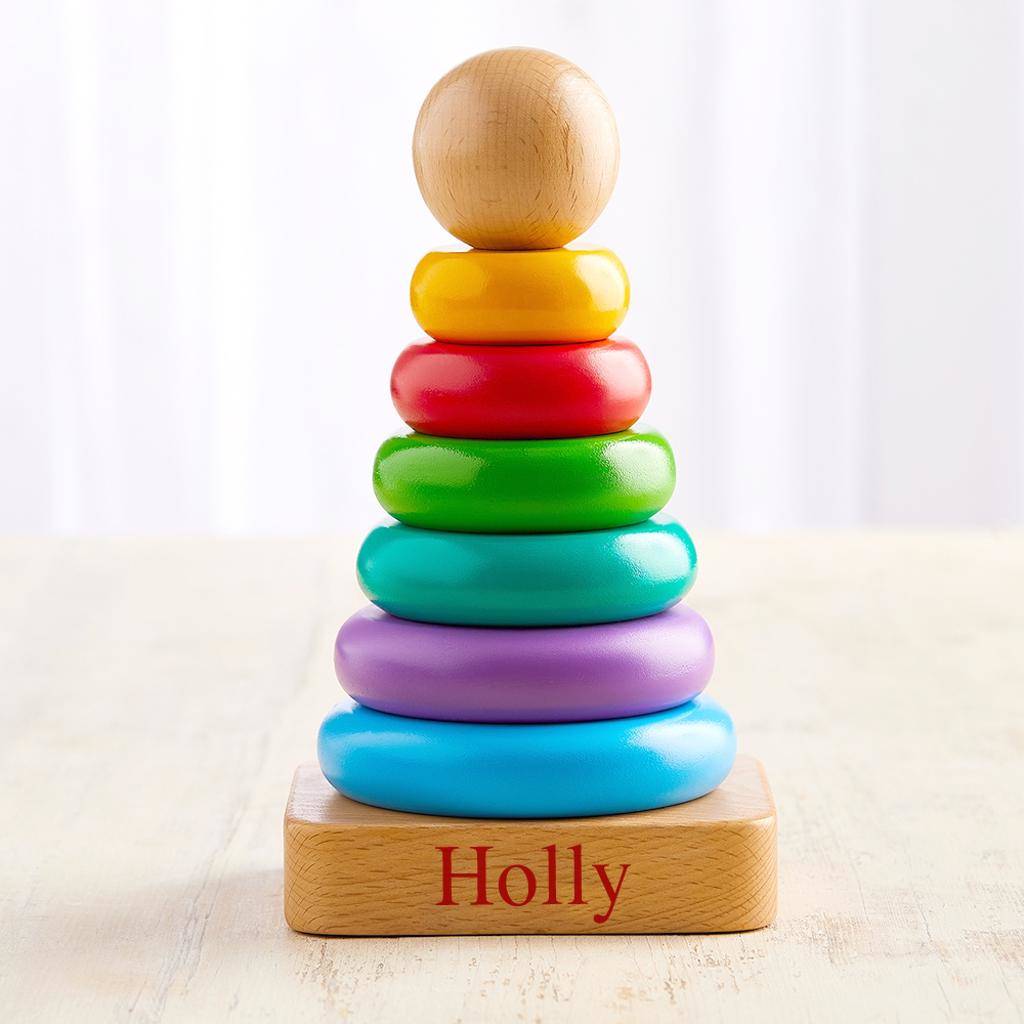 Personalised Rainbow Wooden Stacker By My 1st Years