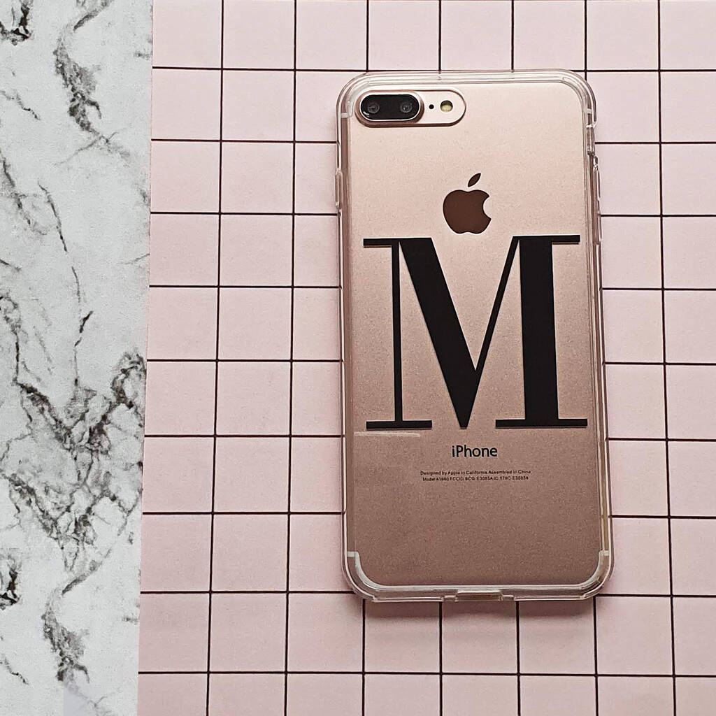 Clear And Black Alphabet Monogram Phone Case By Rianna Phillips