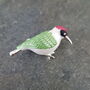 Woodpecker Bird Animal Brooch, thumbnail 2 of 4