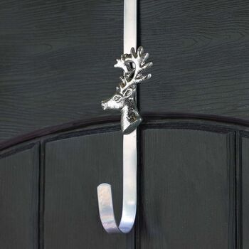 Silver Over Door Christmas Wreath Hanger, 2 of 5