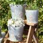 Galvanised Zinc Set Of Three Flower Planters, thumbnail 1 of 4