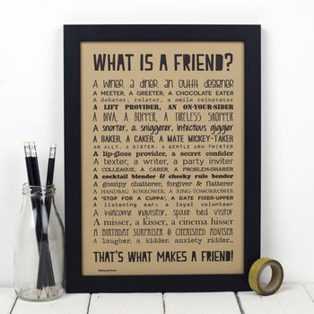 Personalised Friend Print With Friend Poem, 5 of 9