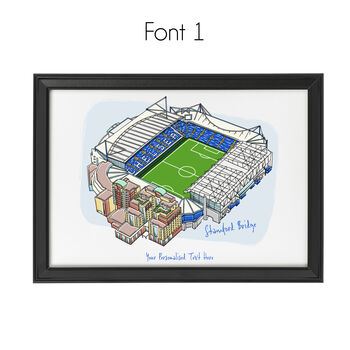 Personalised Chelsea Stadium Print, Stamford Bridge, 2 of 7