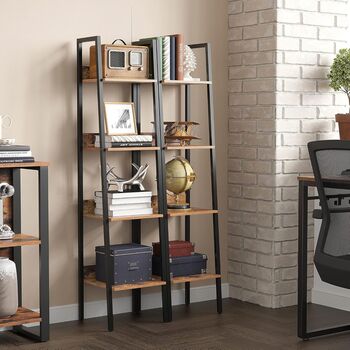 Four Tier Ladder Shelf Free Standing Storage Bookcase, 3 of 9