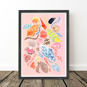 Pink Sea Shell Art Print, 9 of 10