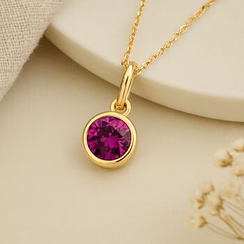 Personalised February Birthstone Necklace In Gold Plated Silver, 4 of 10