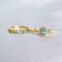 Natural Emerald Ring In Silver And Gold Vermeil Plated, thumbnail 10 of 12