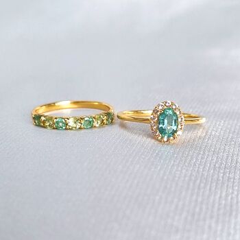 Natural Emerald Ring In Silver And Gold Vermeil Plated, 10 of 12