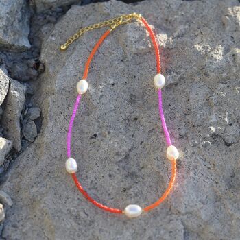 Santorini Pearl And Beaded Necklace, 6 of 7