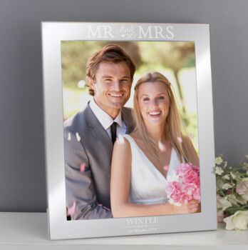 Personalised Mr And Mrs Silver Photo Frame, 5 of 5