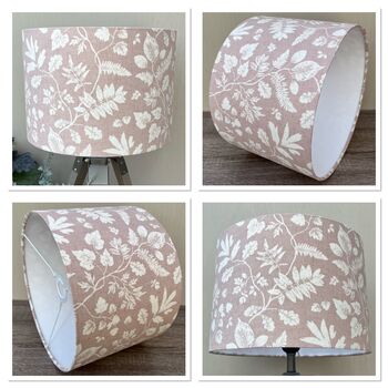 Bellever Blush Pink Botanical Drum Lampshades, 8 of 8