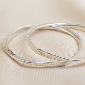 Personalised Hammered Sterling Silver Bangle, 4 of 10