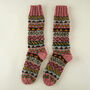 Fair Isle Hand Knitted Wool Socks, thumbnail 4 of 10