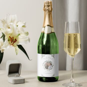 Personalised Elegant Floral Wedding Champagne Label, 3 of 4
