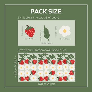 Strawberry Blossom Flower Fabric Wall Stickers, 2 of 6