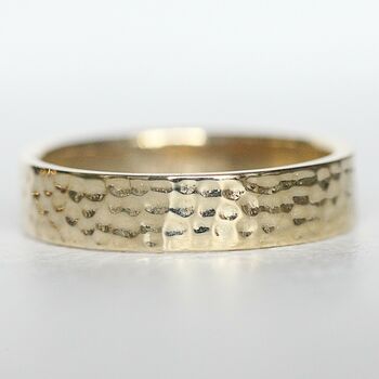 5mm Gold Hammered Wedding Band, 3 of 6