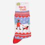 Women's Bamboo Socks Blue Red Sausage Dog Walk, thumbnail 5 of 5