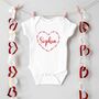 Personalised Valentine’s Day Name Babygrow Or Sleepsuit, thumbnail 2 of 5