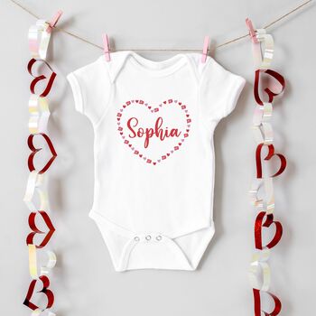 Personalised Valentine’s Day Name Babygrow Or Sleepsuit, 2 of 5