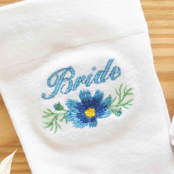 Something Blue Personalised Bride Wedding Socks Gift, 2 of 5