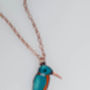 Little Kingfisher Enamel Pendant, thumbnail 2 of 4