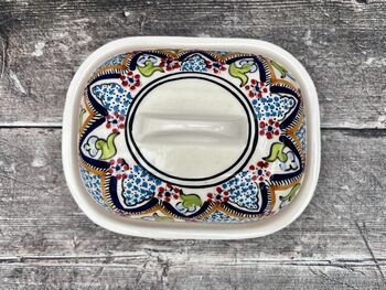 Dark Blue Patterned Butter Dish, 4 of 4