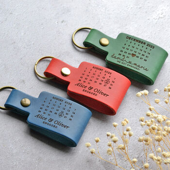 Personalised Calendar Leather Keyring, 6 of 10