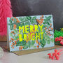 Merry Bright Neon Floral Papercut Christmas Card, thumbnail 1 of 5