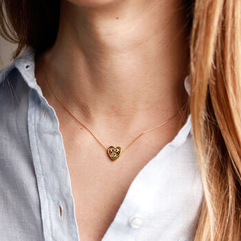 Wildflower Heart Necklace – Gold, 4 of 9