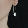 Long Silver Large Seed Earrings, thumbnail 3 of 4