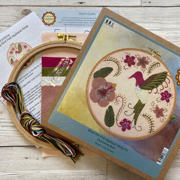 Hummingbird Felt Appliqué Hoop Kit, 6 of 6