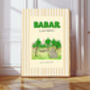 Babar The Elephant Yellow Stripe Nursery Art Print, thumbnail 1 of 3