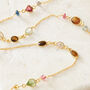 Multicoloured Tourmaline Gold Plated Silver Necklace, thumbnail 3 of 8