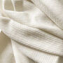 Cream Herringbone Throw, Super Soft, thumbnail 3 of 3
