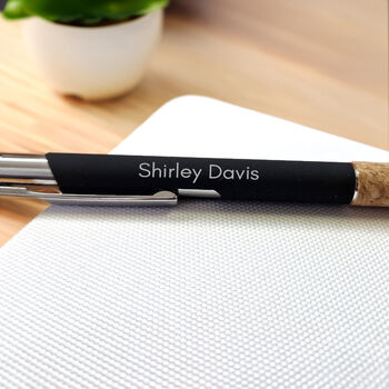 Eco Friendly Aluminium Pen With Cork Grip – Personalised Gift, 2 of 3