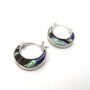 Sterling Silver Paua Shell Creole Earrings, thumbnail 4 of 7