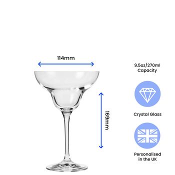 Personalised Cocktail Saucer Glass In Box, 3 of 6