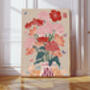 Japanese Pink Butterfly Vase Art Print, thumbnail 1 of 4