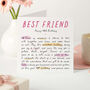 Best Friend 40th Birthday Card Milestone Poem For Her Personalised Keepsake Card, thumbnail 1 of 4