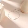 Sterling Silver Tiny Heart With Starburst Cz Bracelet, thumbnail 5 of 12
