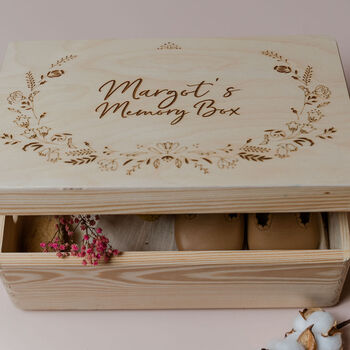 Personalised Memory Box With Floral Design, 3 of 9