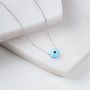 Mini Opalite Plated Silver Evil Eye Necklace, thumbnail 8 of 11