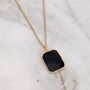 'The Rectangle' Black Tourmaline Gold Plated Necklace, thumbnail 2 of 7