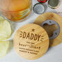 Engraved Star Bamboo Bottle Opener Coaster, thumbnail 3 of 4