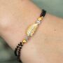 Nazaria Gold Leaf Charm Bead Mangalsutra Bracelet, thumbnail 2 of 5