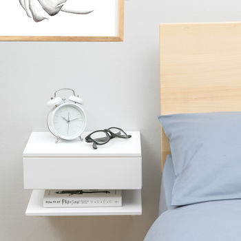 Floating Bedside Table With Drawer And Shelf, 6 of 8