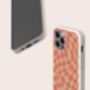 Red Wavy Check Biodegradable Phone Case, thumbnail 5 of 9